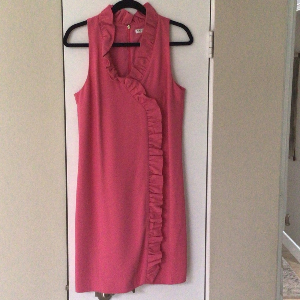 Trina Turk Pink Ruffle Dress.  Great condition.